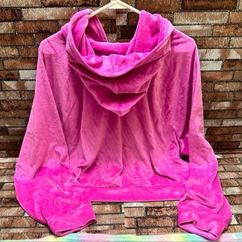 Victoria's Secret Fuchsia Zip-Up Hoodie velour XL - Picture 2 of 8